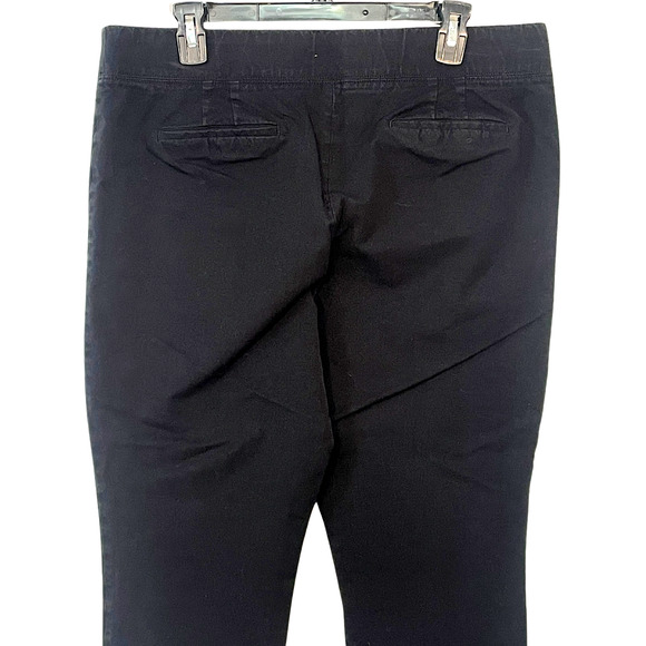 Talbots Sz 16 Essex Ankle Pants 25"In Pull-On Elastic Waist Cotton Stretch Black - Picture 4 of 5